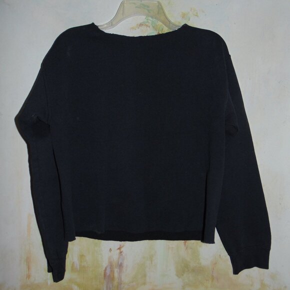 OBEY Posse Propaganda SWEATSHIRT Cut Raw Hem Neck Womens Gothic Grunge Top M/L - Picture 7 of 10